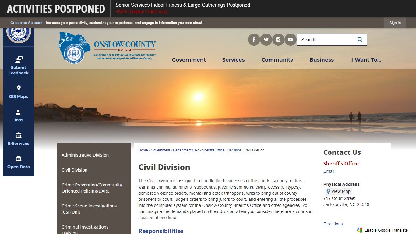 Civil Division | Onslow County, NC
