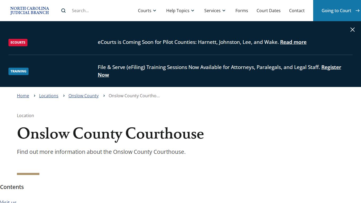 Onslow County Courthouse | North Carolina Judicial Branch